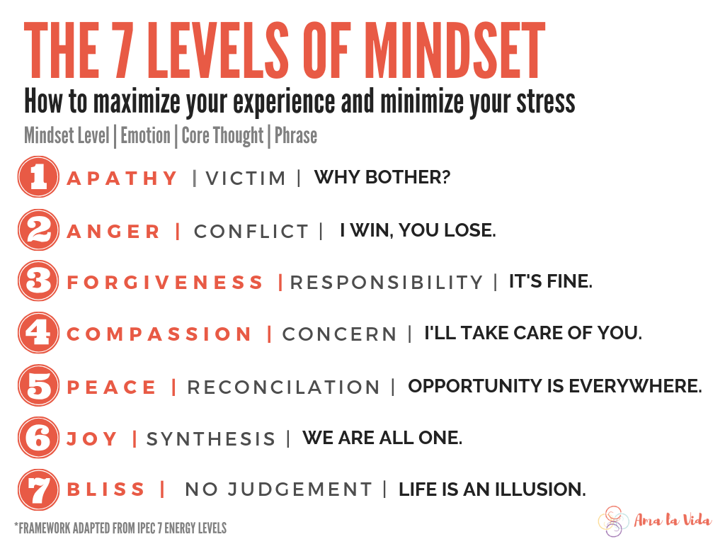 The 7 levels of mindset graphic