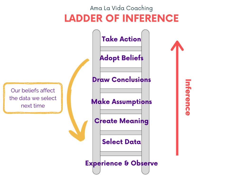 Photo of Ama La Vida's Ladder of Inference to become a better communicator.