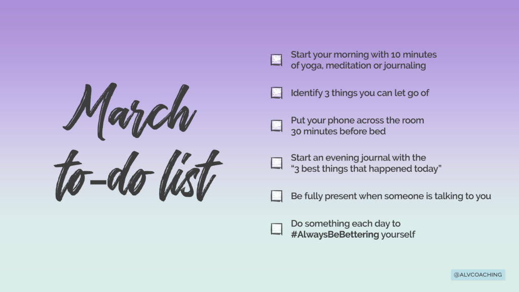 March 2022 inspirational to-do list tech background - downloadable