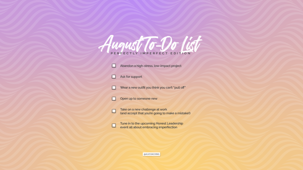 Ama La Vida's August Tech Backgrounds to-do list with yellow and purple squiggle background