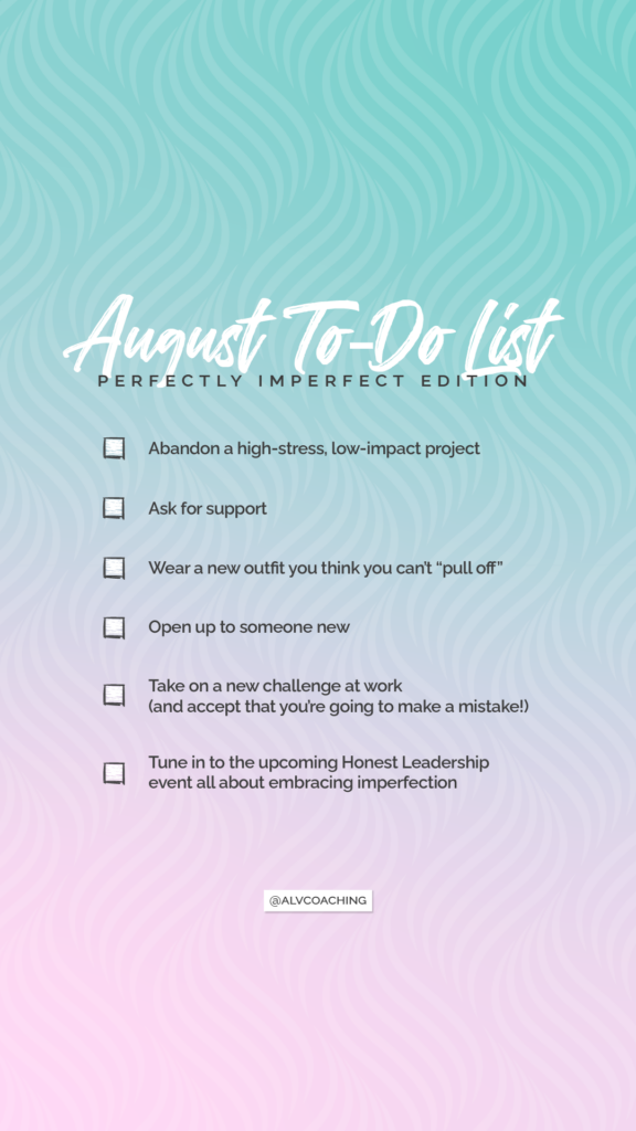 Ama La Vida's August Tech Backgrounds to-do list with blue and purple squiggle background for mobile
