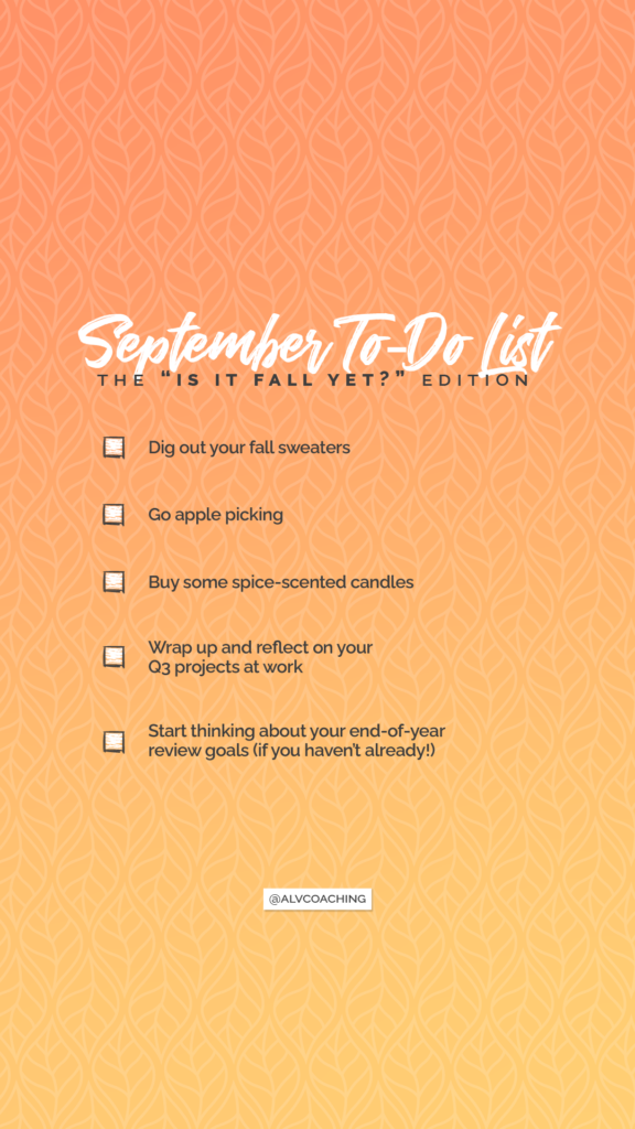 September tech background to-do list with red, orange, and yellow background
