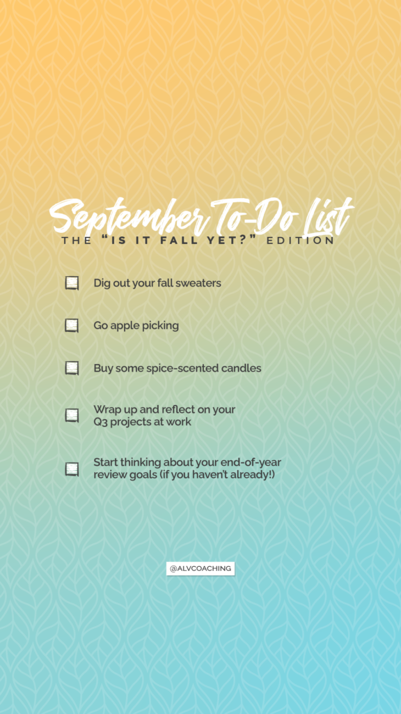 September tech background to-do list with blue and yellow background