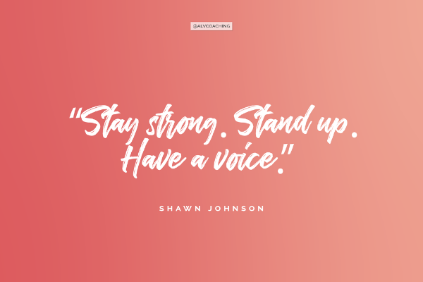 stay strong. stand up. have a voice. red desktop background