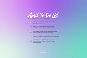April 2024 tech background to-do list for desktop (purple and blue)
