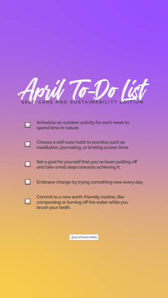 April 2024 tech background to-do list for mobile (purple and yellow)