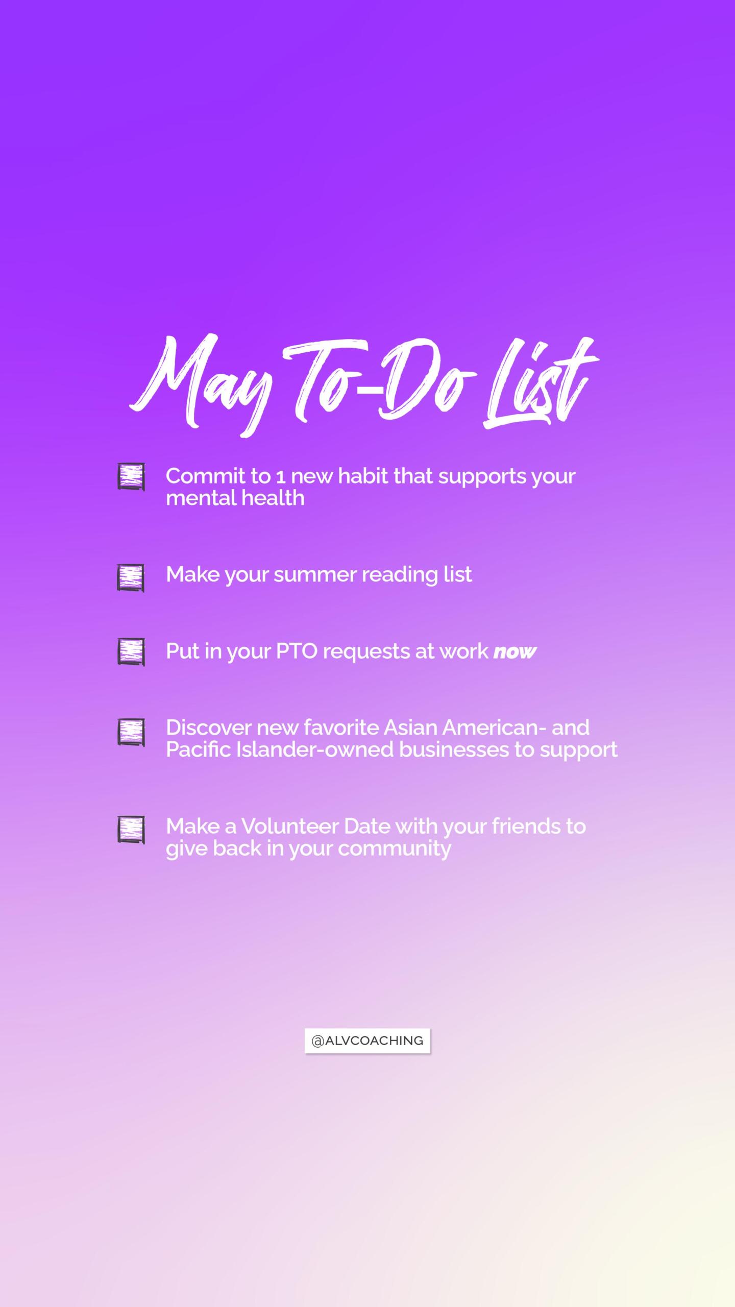 May 2024 tech background to-do list for desktop (purple and white)