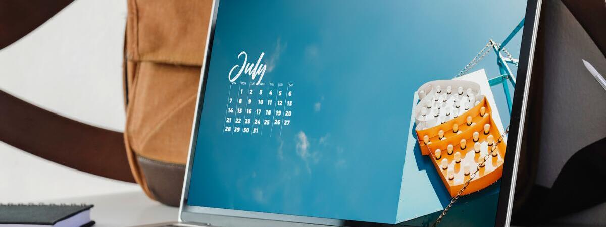 July Calendar Mock Up Desktop
