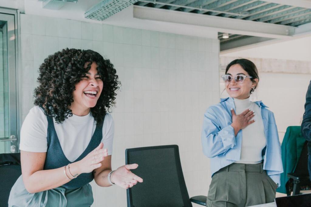 colleagues laughing together