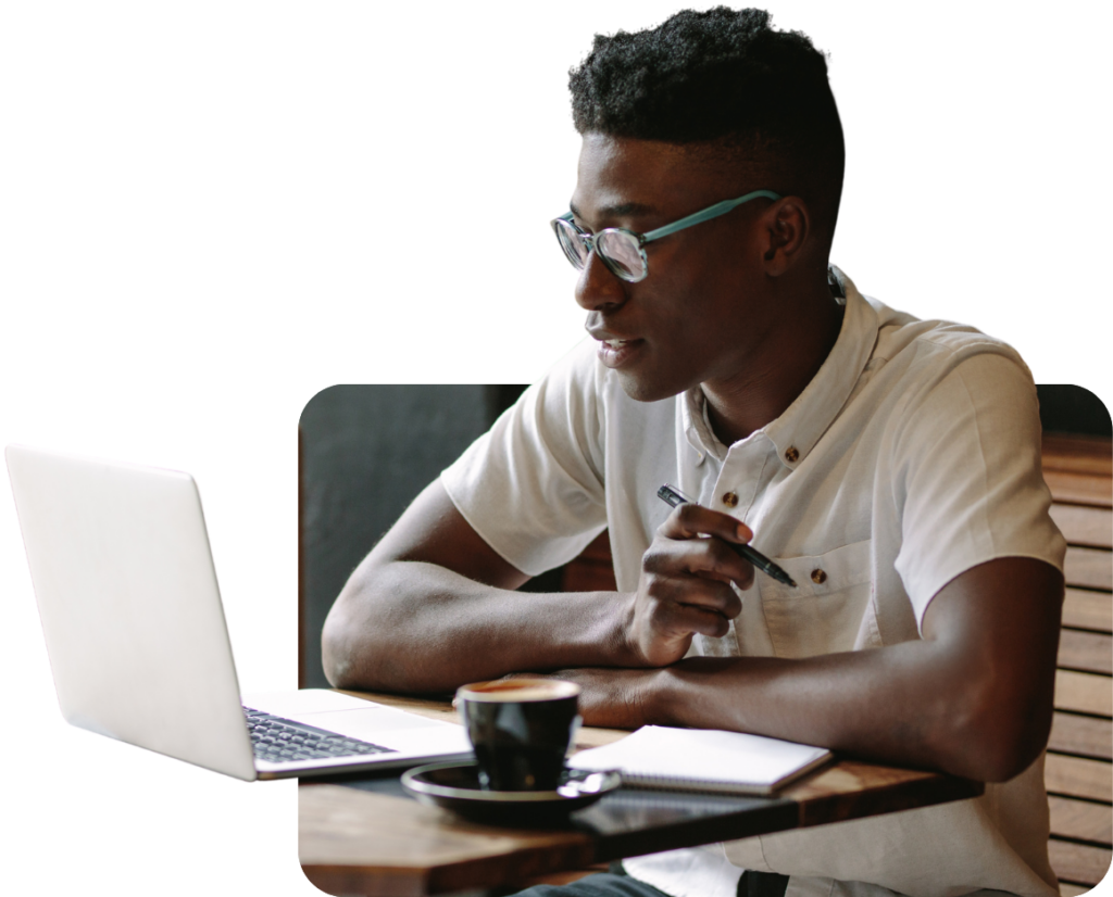 man working at a coffee shop