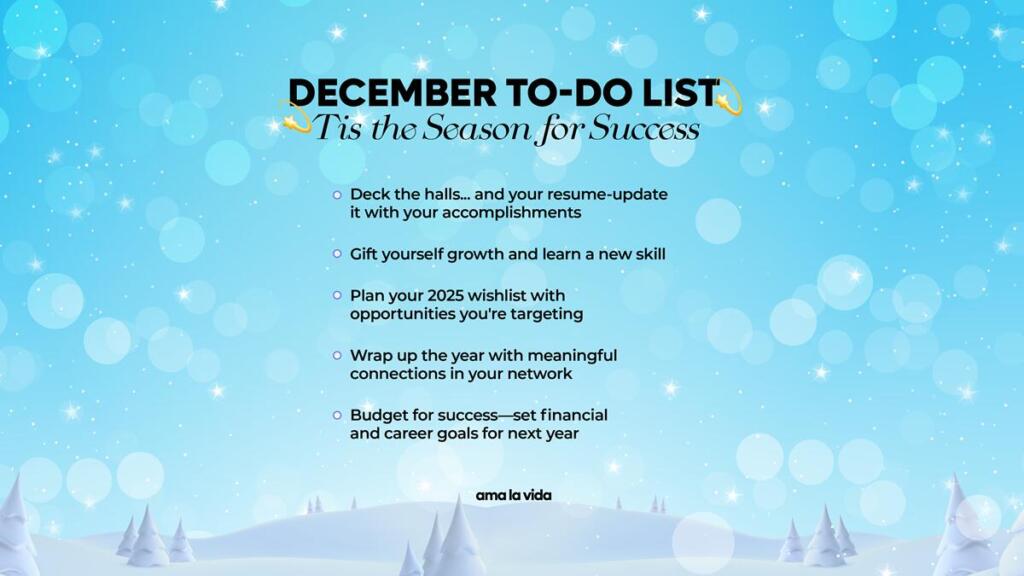 December 2024 tech background to-do list with snowy background desktop version