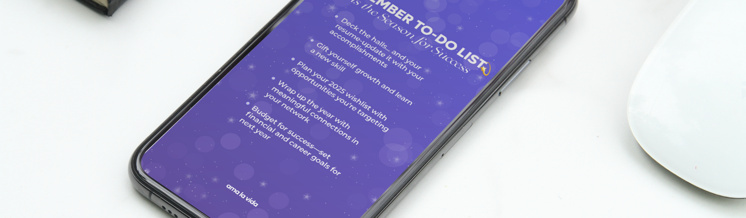 December 2024 tech background to-do list with purple background mobile version mockup