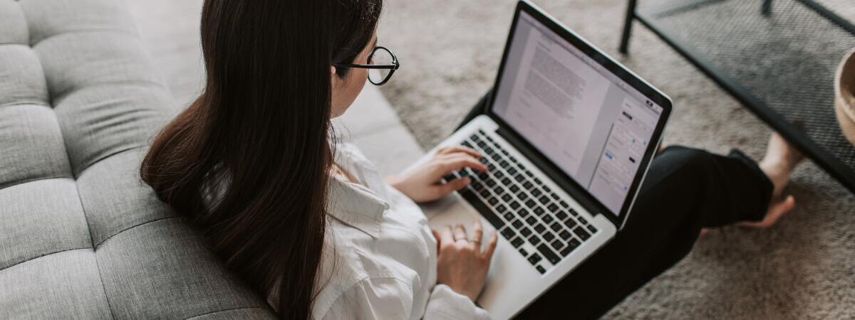 woman working on computer